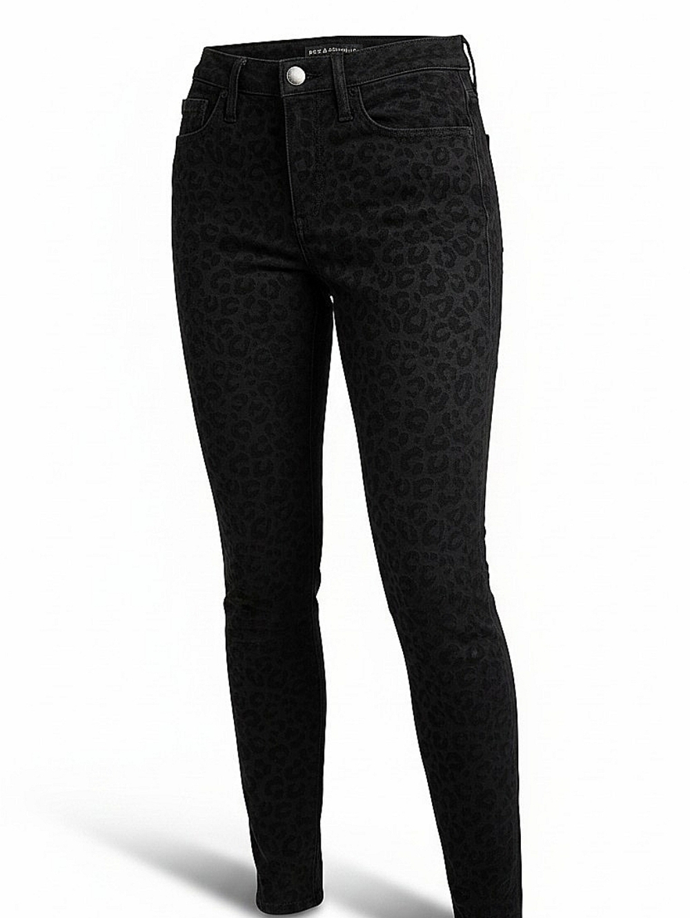NWT! Rock & Republic Kashmiere Black Leopard-Print Mid Rise Legging Jeans